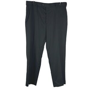 Stafford Mens Wool Blend Dress Pants 40 Black Classic Fit Blend Business Formal